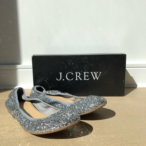 J. Crew Shoes - JCrew silver glitter ballet flats